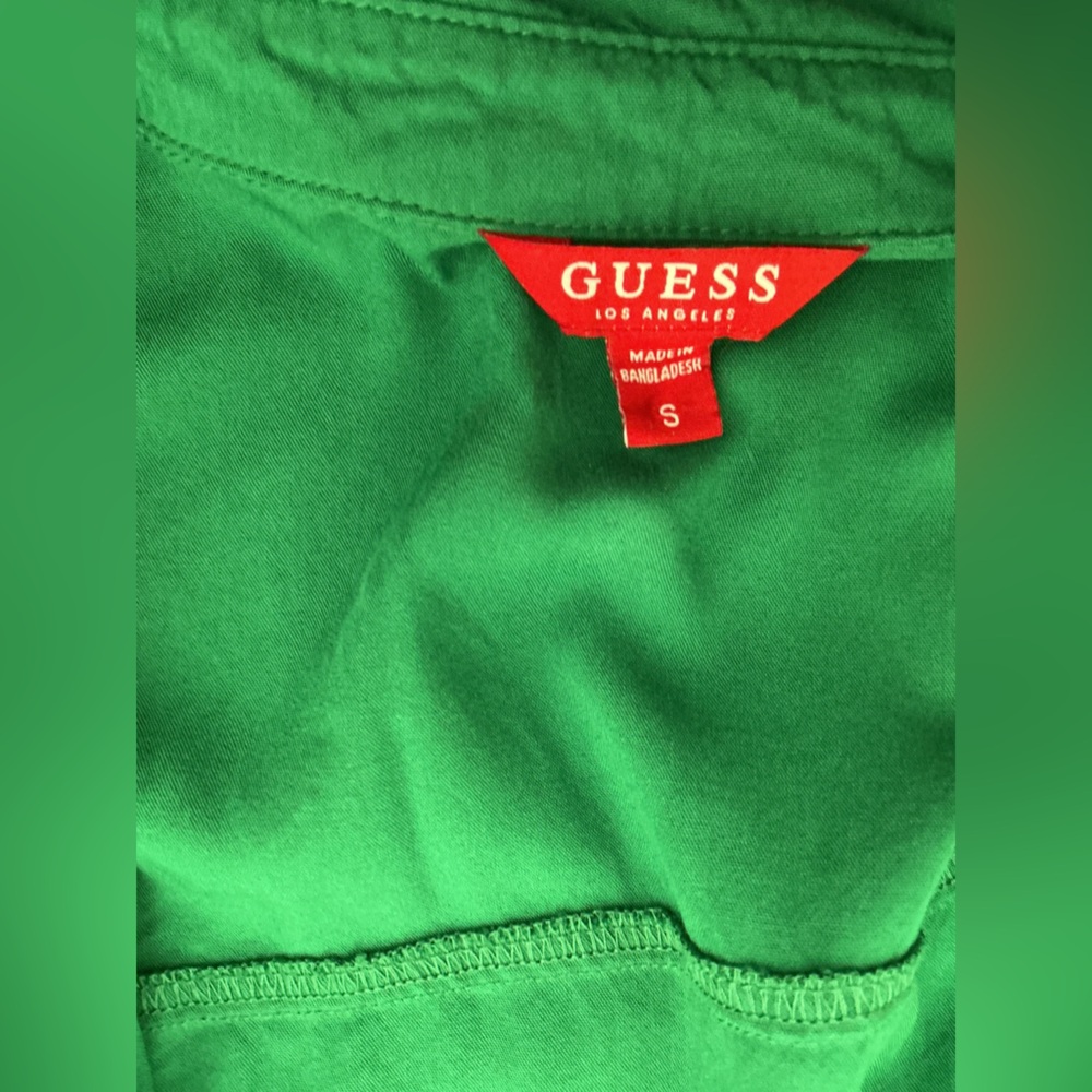 Guess Vibrant Green Tee with Red Label